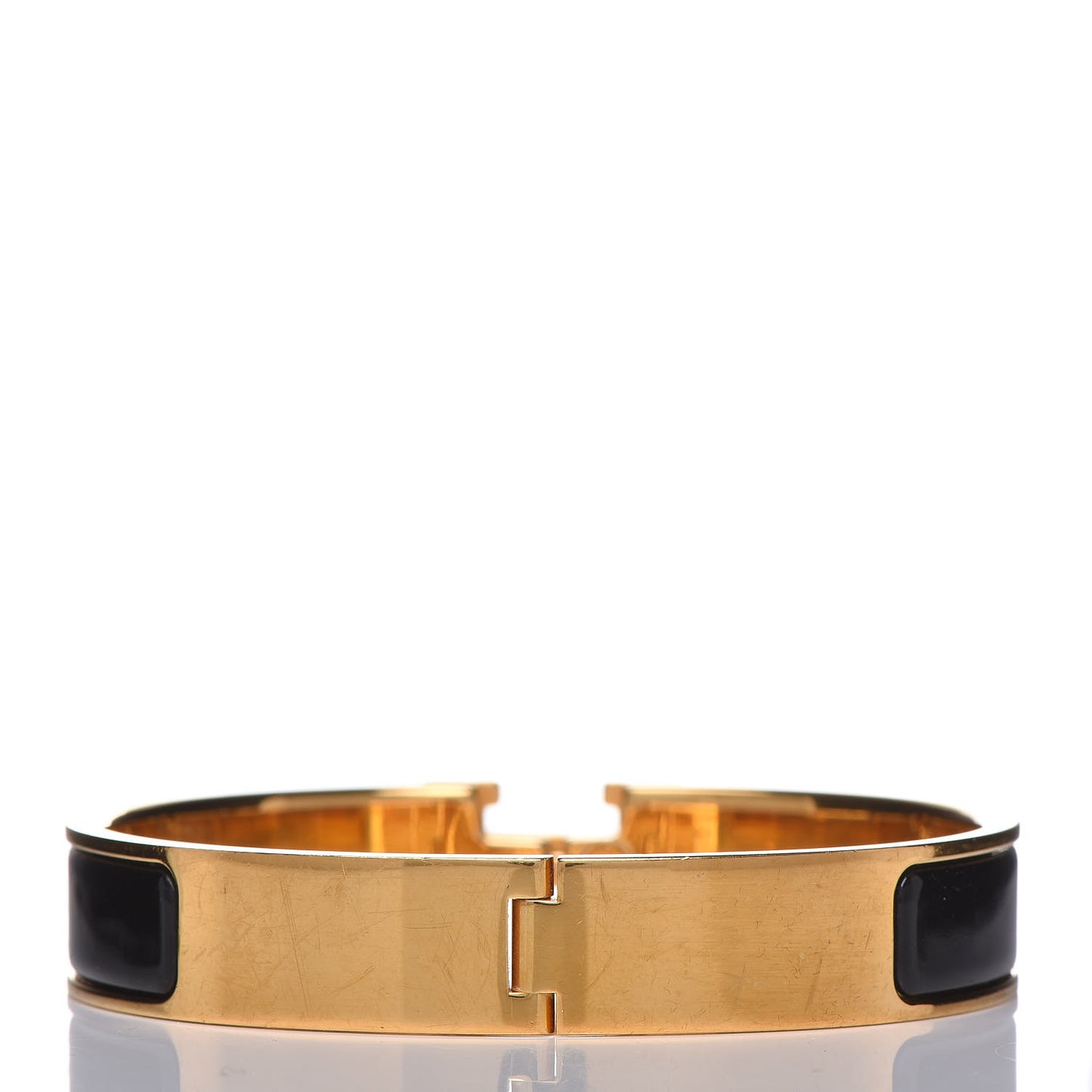 Enamel Narrow Clic Clac H Bracelet GM Black