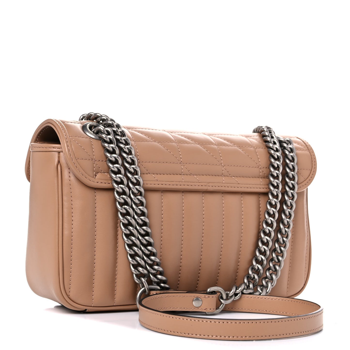 Calfskin Matelasse Aria Small GG Marmont Shoulder Bag Camelia