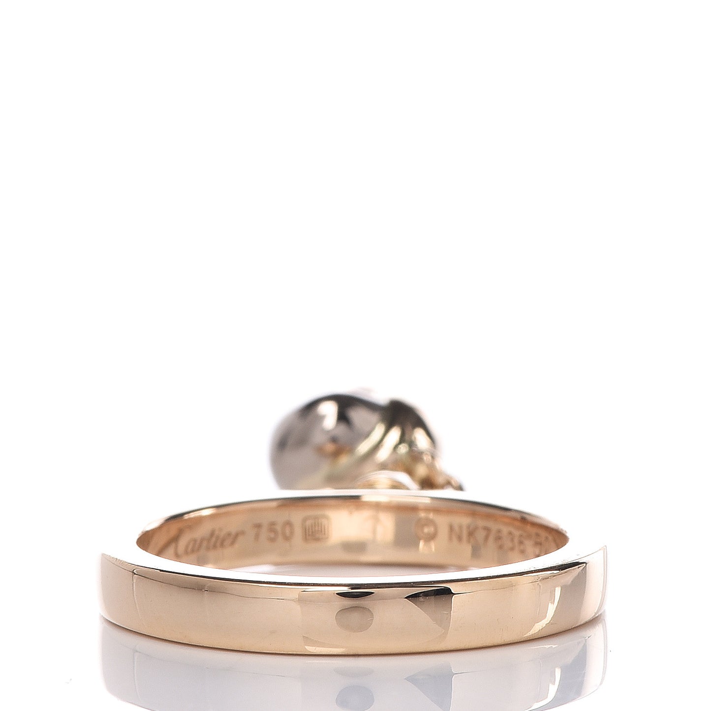 18K Pink Yellow White Gold Diamond Trinity Knot Charm Ring 50 5.25