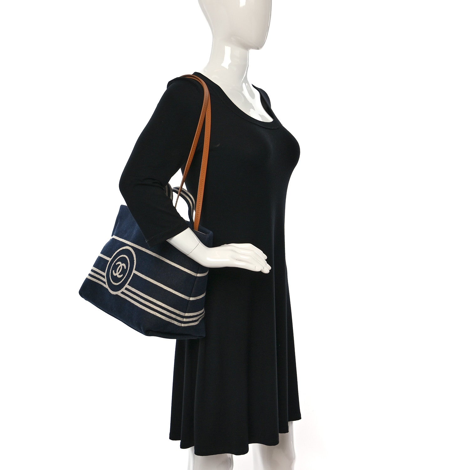 Chanel Denim Shopping Tote Blue 2 of 11