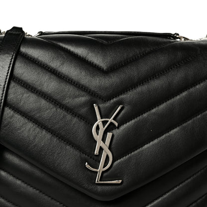 Saint Laurent Calfskin Y Quilted Monogram Medium Loulou Chain Satchel Black 9 of 11