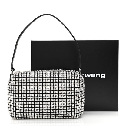 Alexander Wang Mesh Crystal Rhinestone Mini Heiress Pouch Black Silver 10 of 10