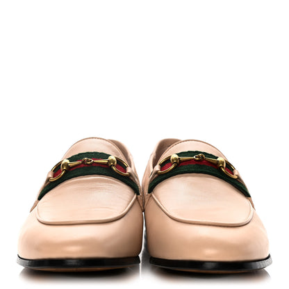 Gucci Malaga Kid Web Womens Horsebit Loafers 37.5 Skin Rose 2 of 11