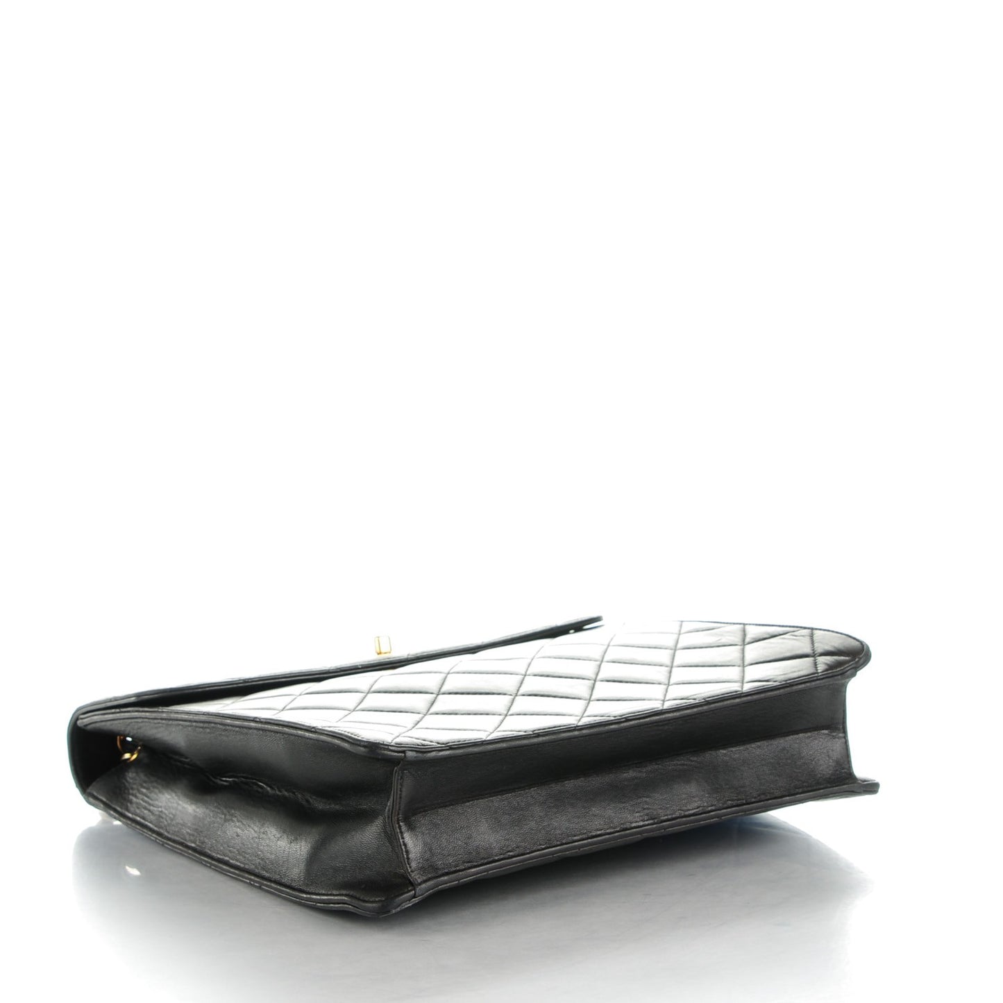Quilted Lambskin Flap Shoulder Bag Black