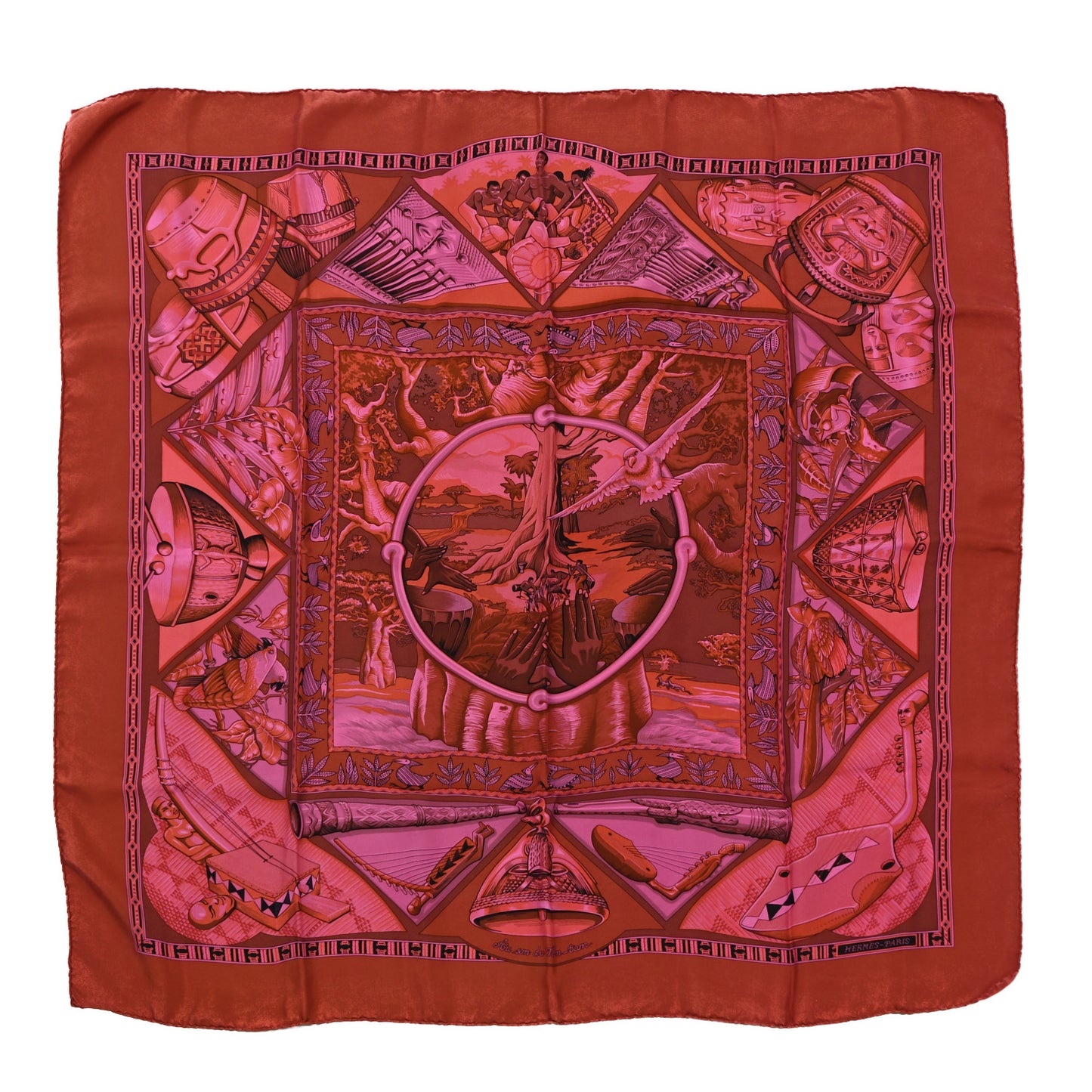 Silk Au Son du Tam Tam Scarf 90