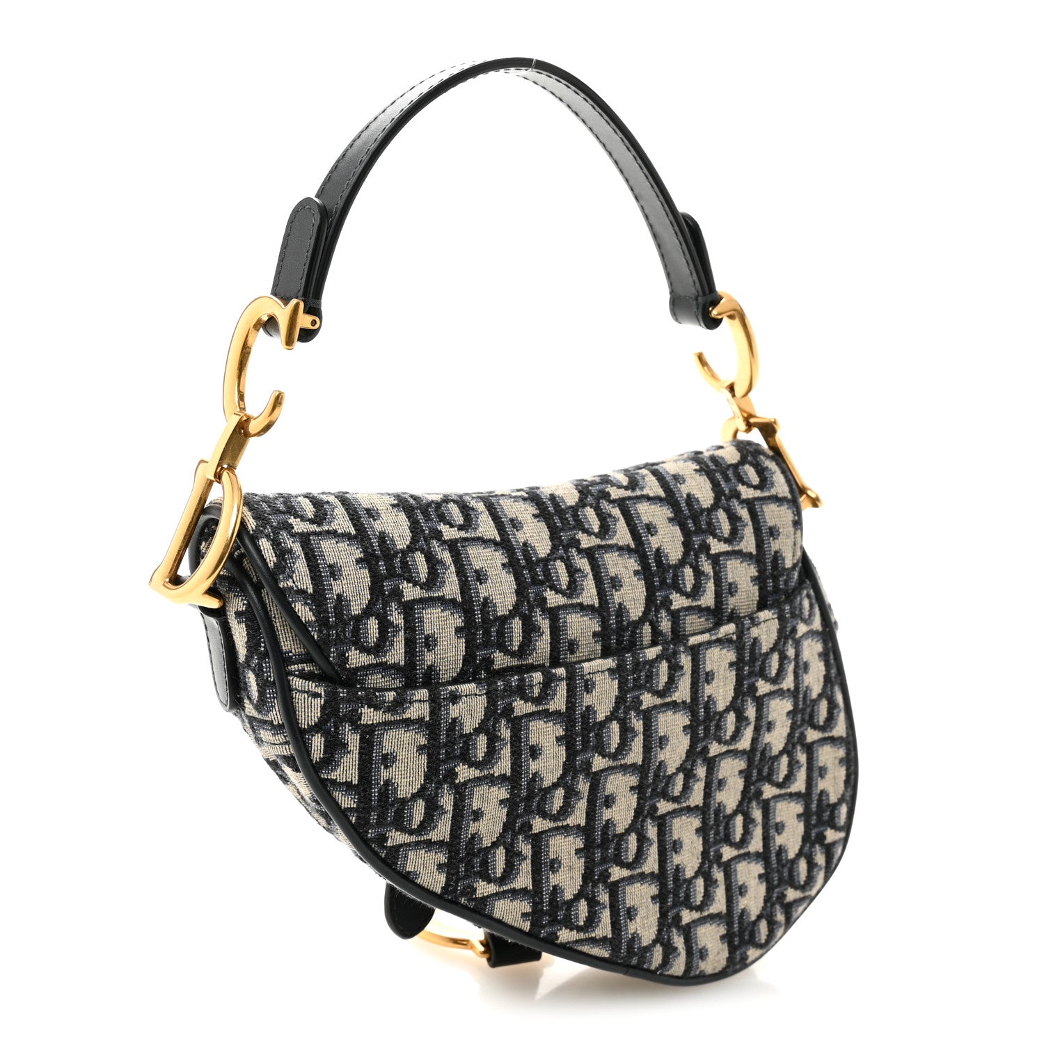 Christian Dior Oblique Mini Saddle Bag Blue 3 of 9