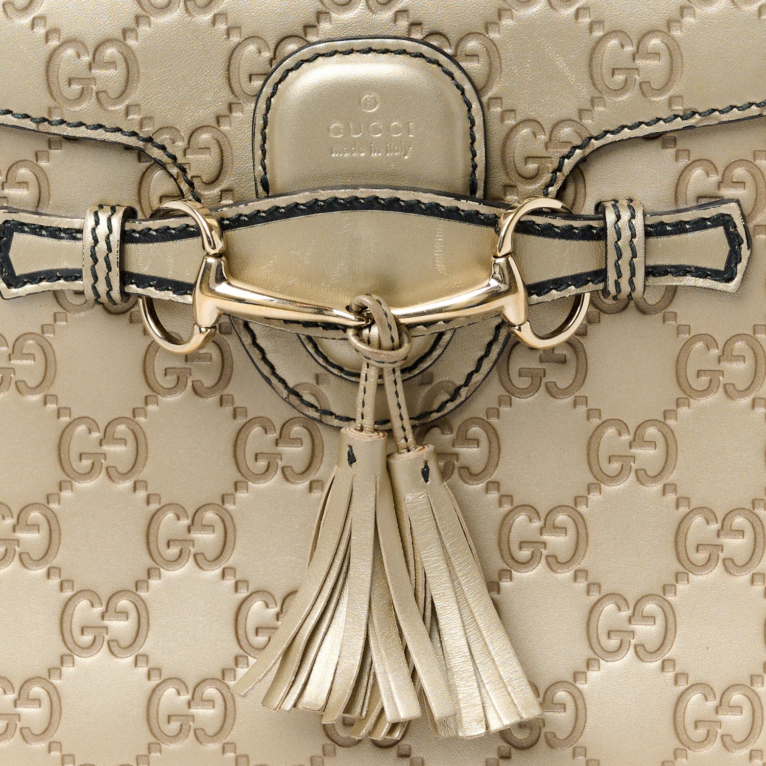 Gucci Shine Guccissima Small Emily Chain Shoulder Bag Gold 9 of 11