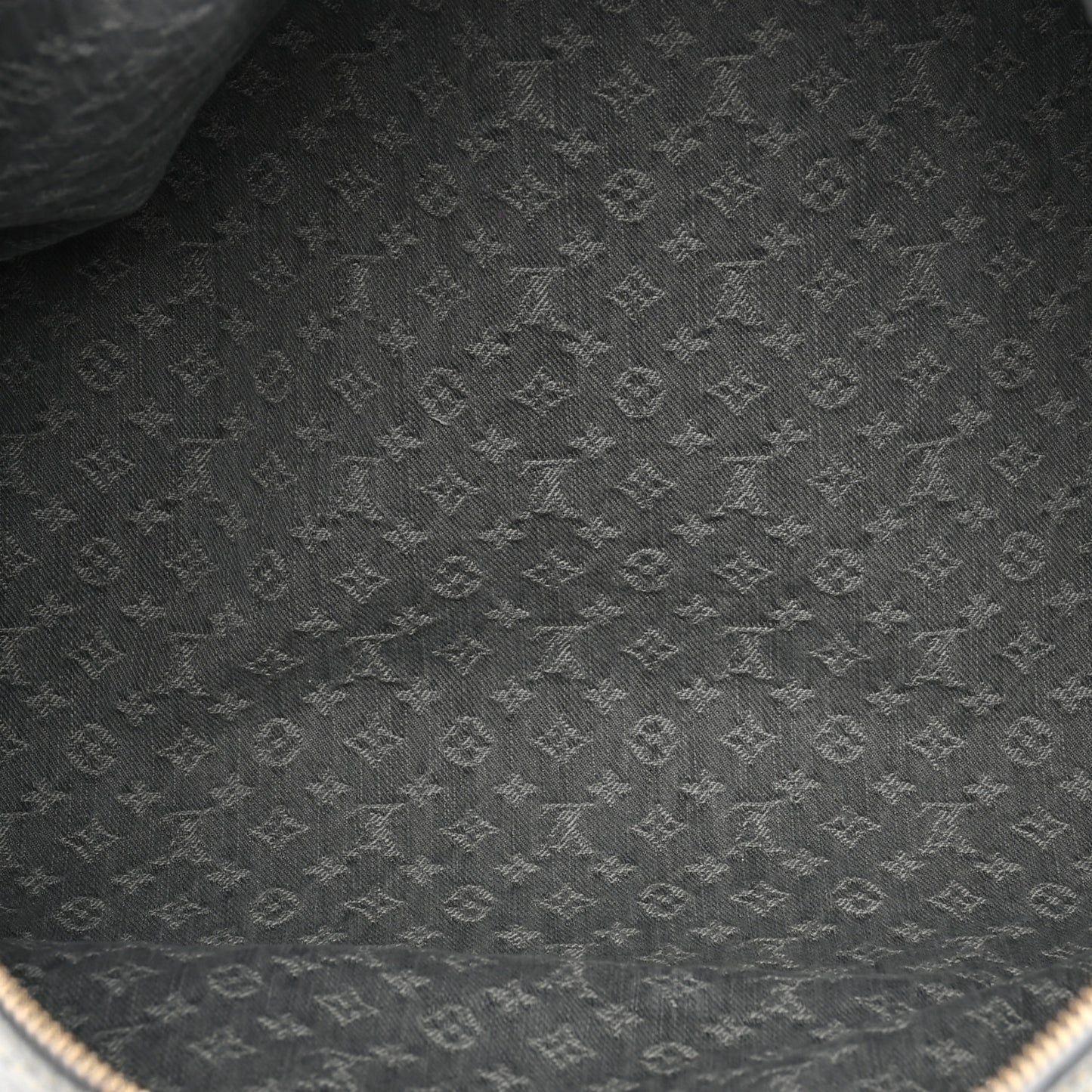 Denim Monogram Studded Keepall Bandouliere 45 Cloudy Grey