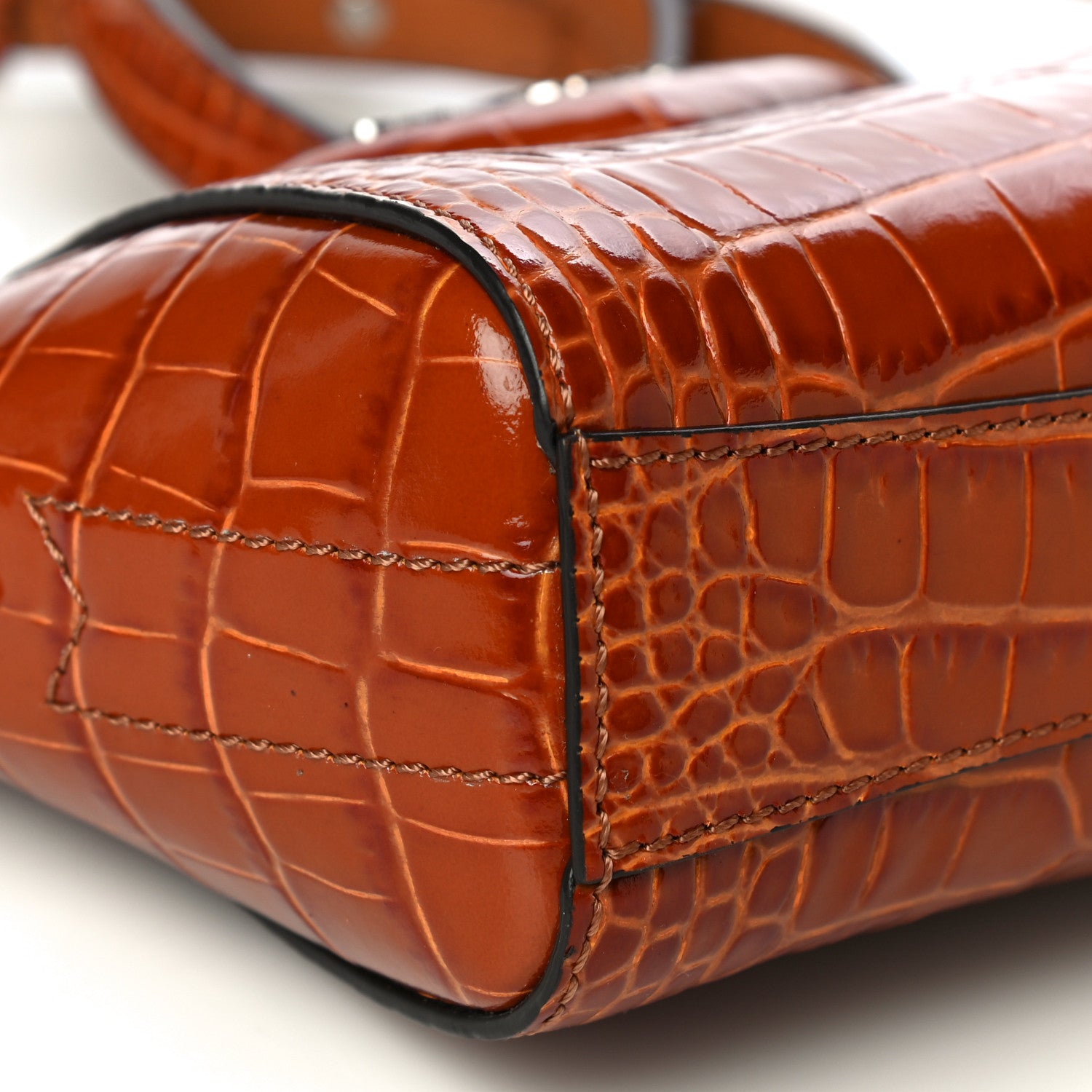 Givenchy Calfskin Crocodile Embossed Nano Antigona Tan 5 of 9