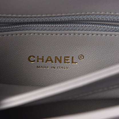 Chanel Lambskin Chevron Quilted Small Trendy CC Flap Dual Handle Bag Grey 5 of 9