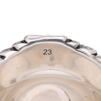 Gucci Sterling Silver Large Garden Ring Green 63 10.25 5 of 7