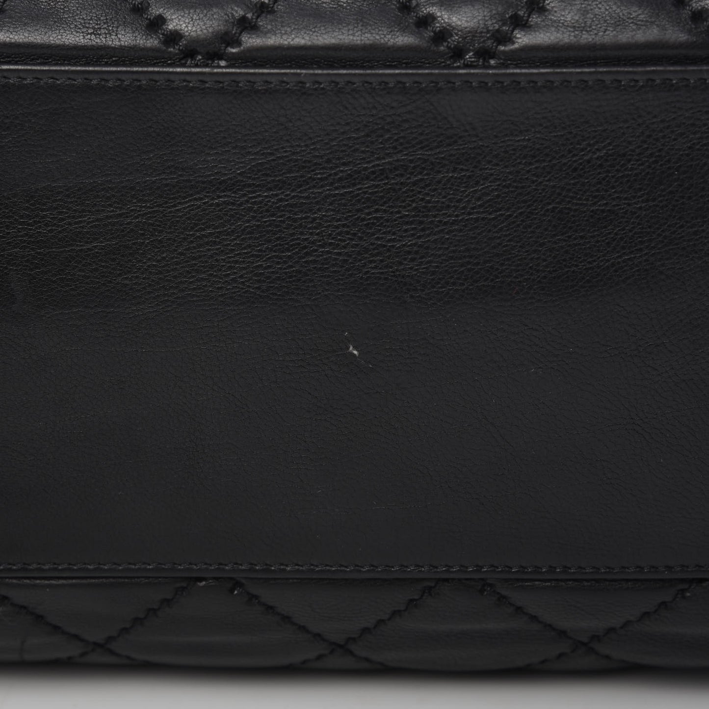 Calfskin Quilted Retro Chain Tote Black