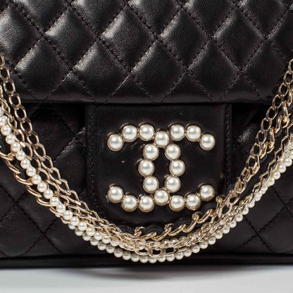 Chanel Lambskin Medium Westminster Pearl Flap Black 5 of 9