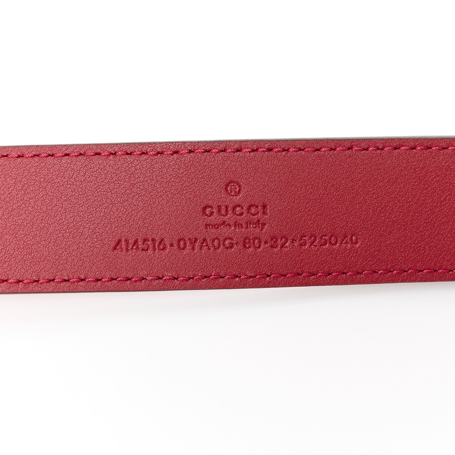 Gucci Plutone Calfskin Double G 30mm Belt 80 32 Rosso 4 of 4