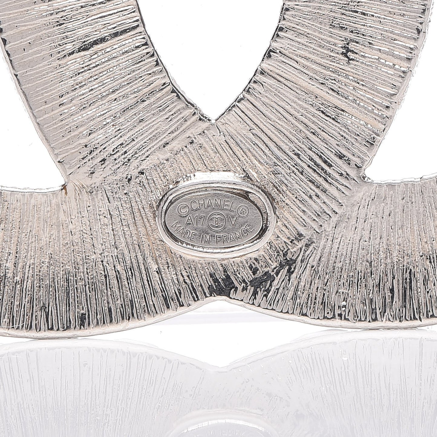 Baguette Crystal CC Brooch Silver