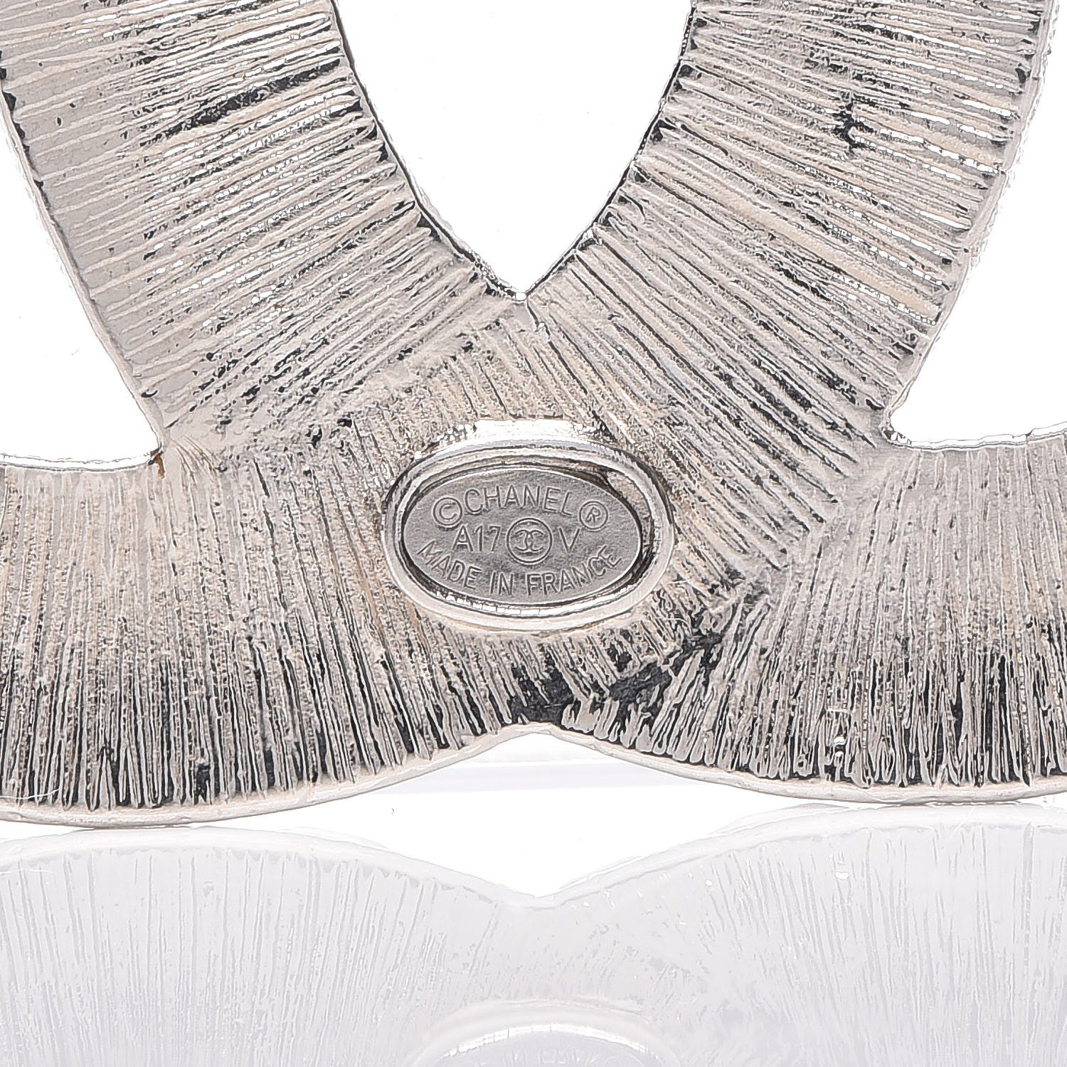 Chanel Baguette Crystal CC Brooch Silver 4 of 5