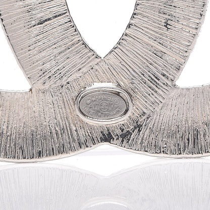Chanel Baguette Crystal CC Brooch Silver 4 of 5