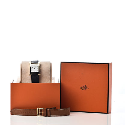Hermes Stainless Steel Epsom 26mm Heure H Hour Quartz Watch Noir 11 of 11