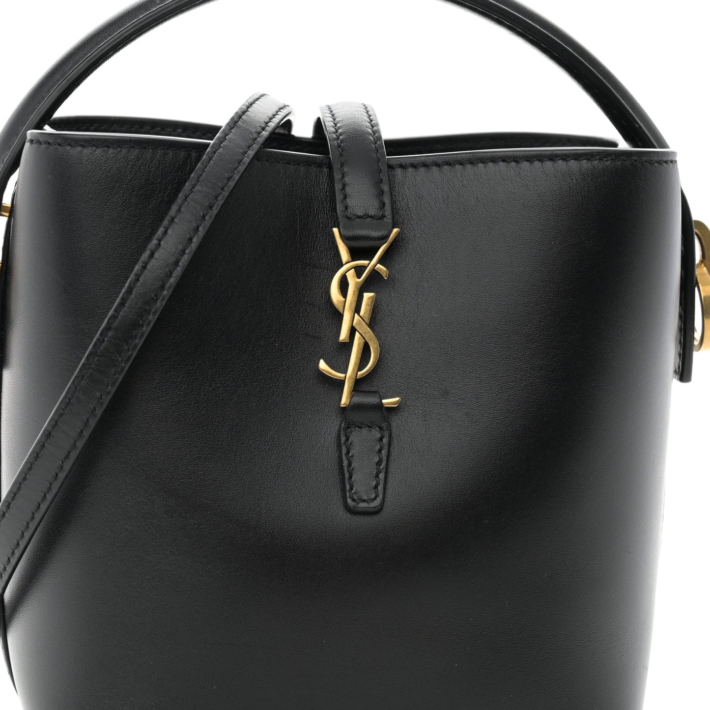 Shiny Calfskin Le 37 Mini Bucket Bag Black