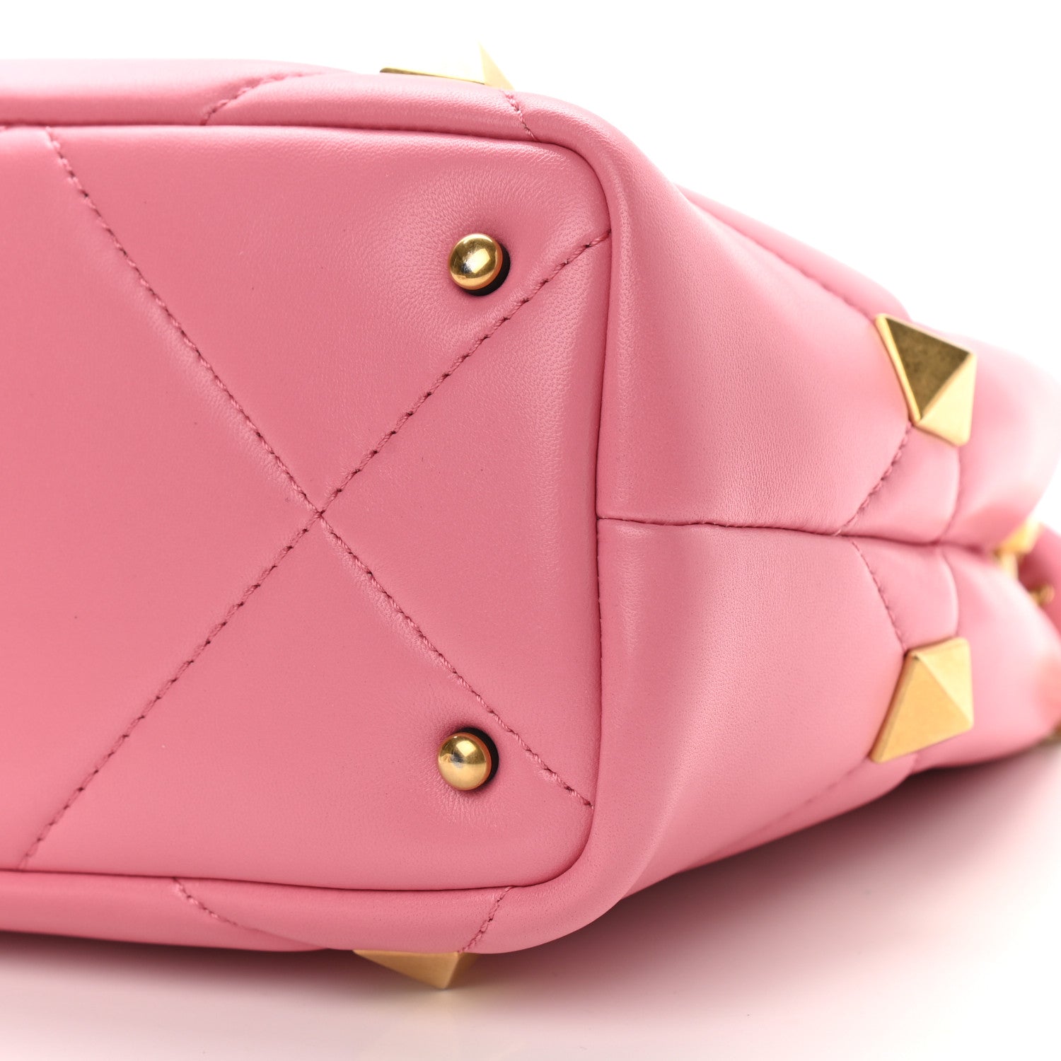 Valentino Garavani Nappa Small Roman Stud The Handle Bag Flamingo Pink 8 of 8