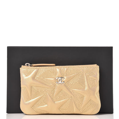 Chanel Metallic Lambskin Star Embossed Coin Purse Case Gold 8 of 8