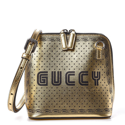 Gucci X SEGA Calfskin GUCCY Stars Mini Dome Shoulder Bag Gold 1 of 7