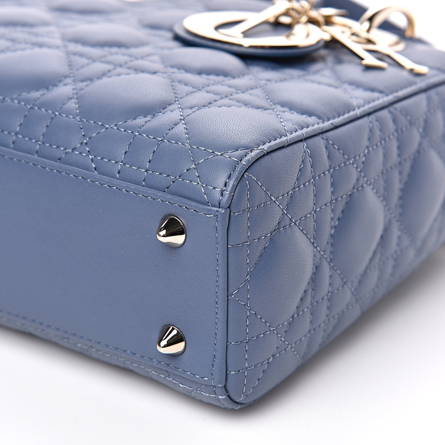 Christian Dior Lambskin Cannage Small My ABCDior Lady Dior Denim Blue 9 of 9