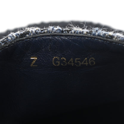 Chanel Cotton Tweed CC Espadrilles 38 Blue Ecru Black 9 of 15