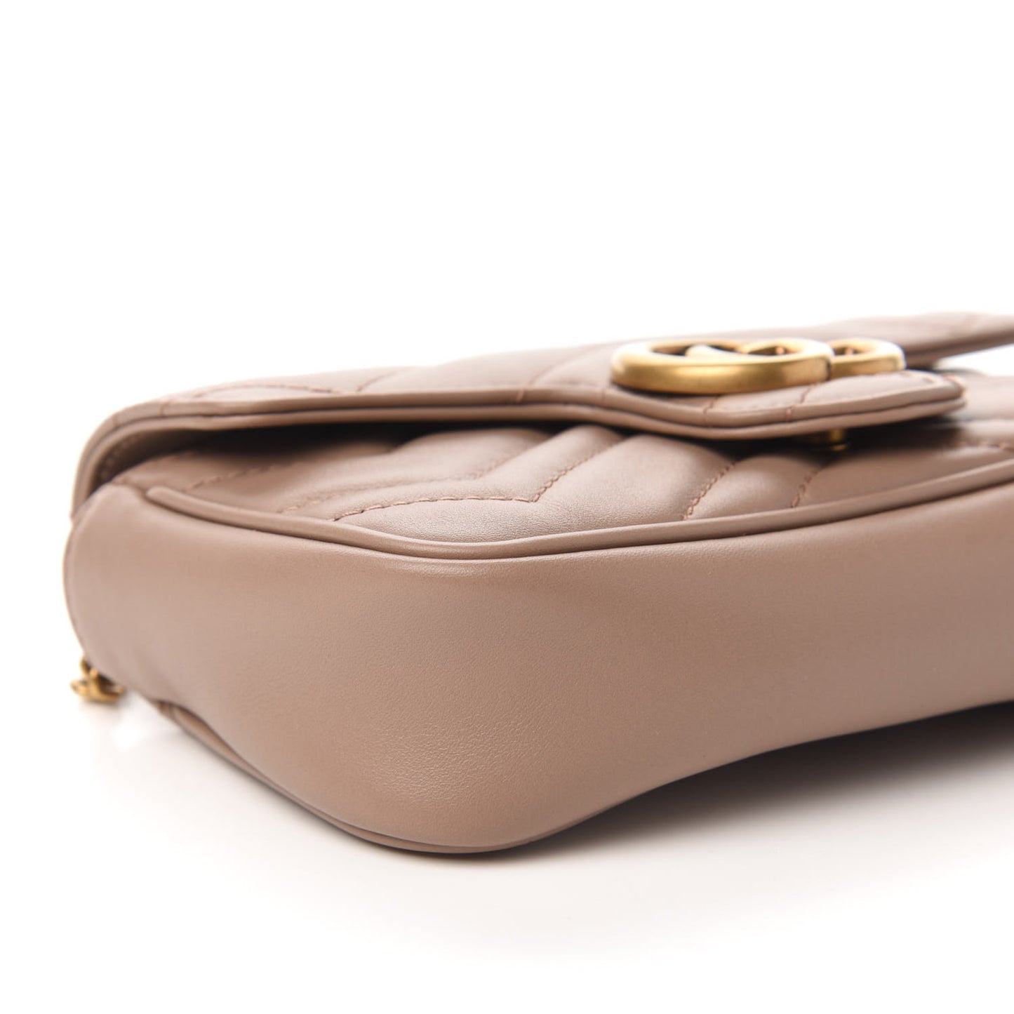 Calfskin Matelasse Super Mini GG Marmont Shoulder Bag Porcelain Rose