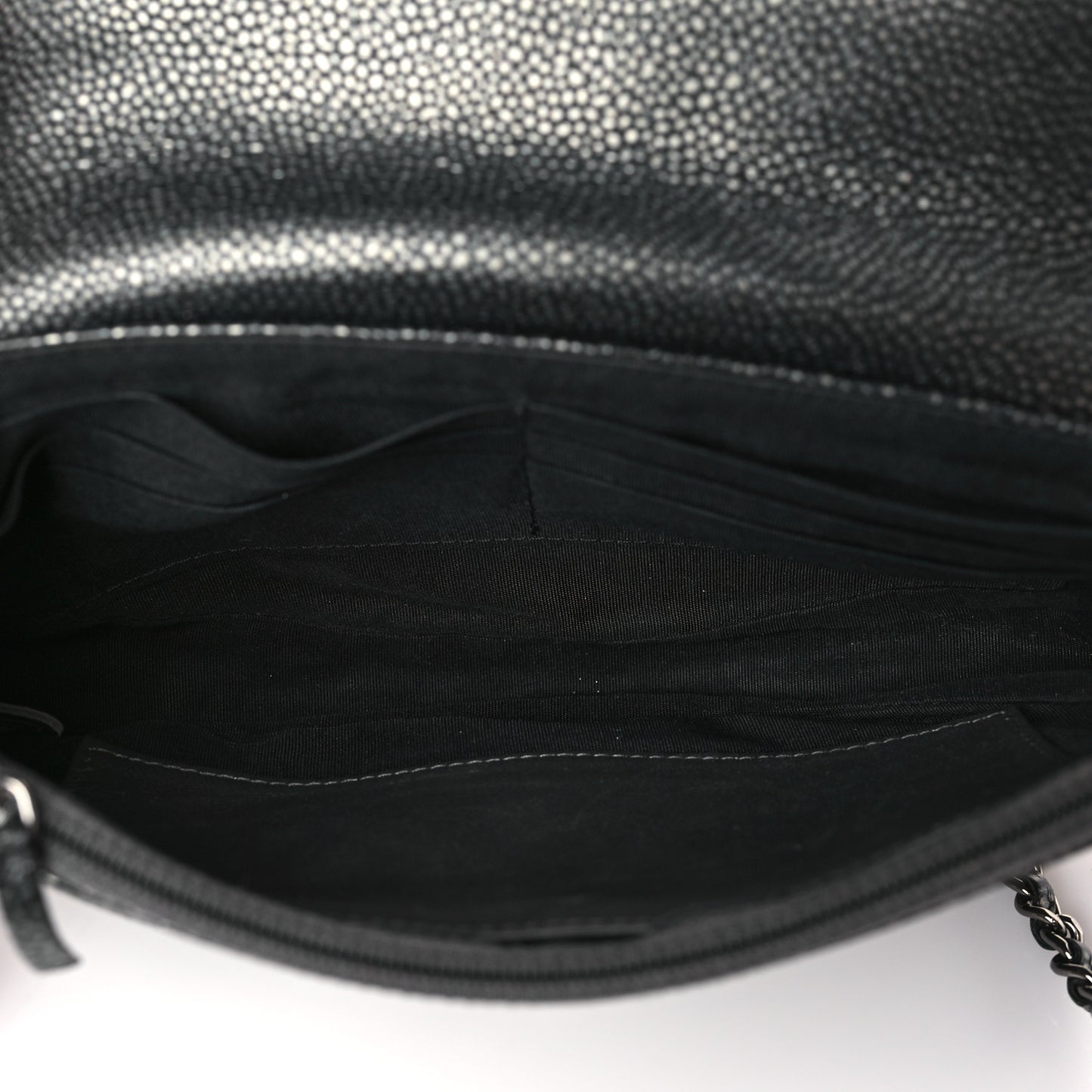 Metallic Caviar Half Moon Wallet On Chain WOC Bronze