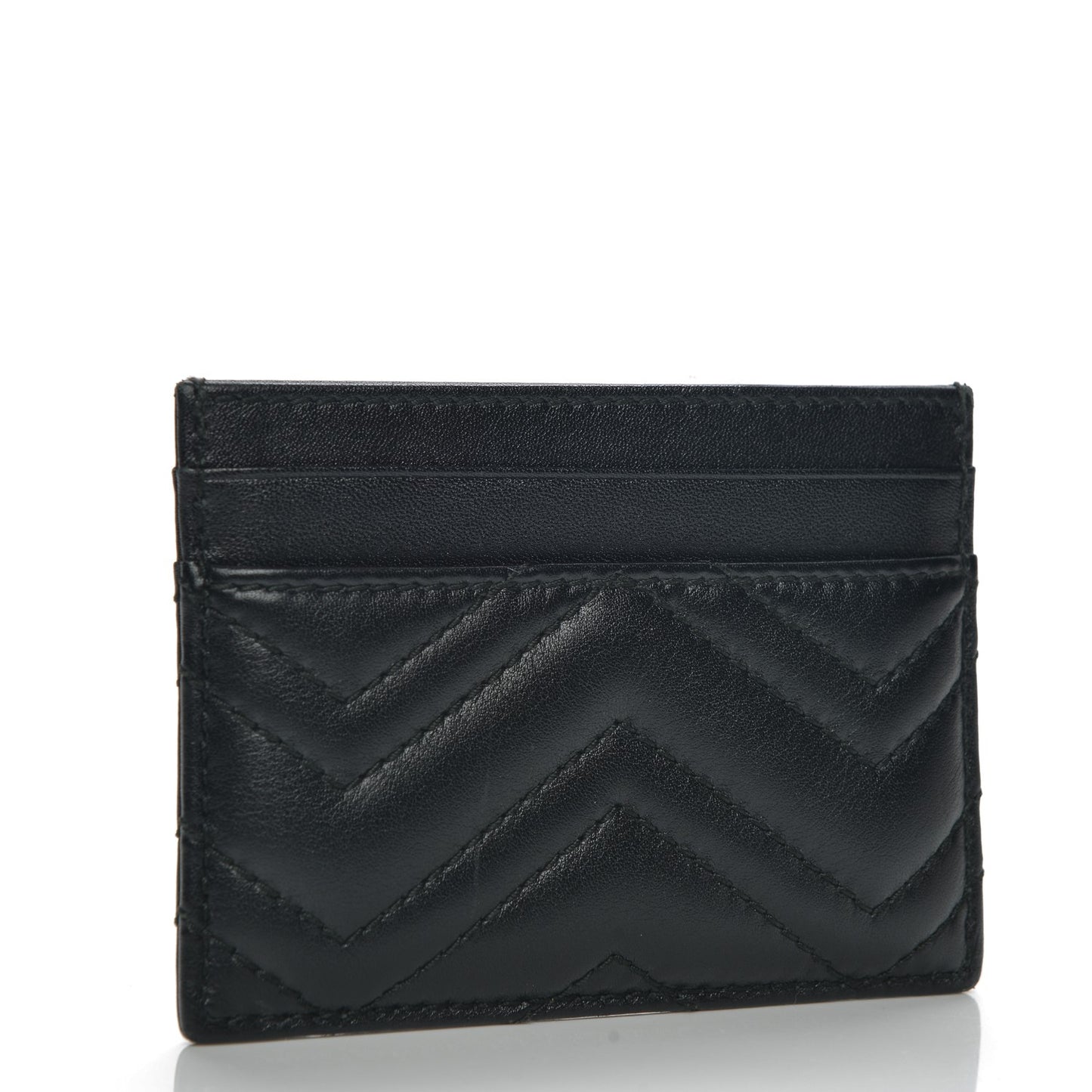 Calfskin Matelasse GG Marmont Card Holder Black