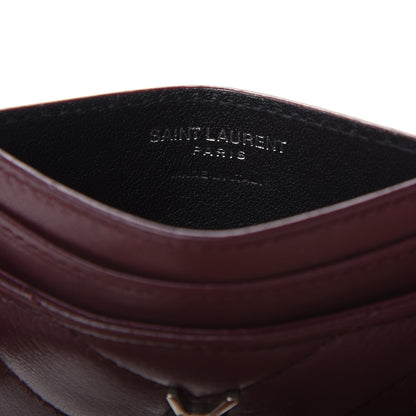 Saint Laurent Nappa Y Quilted Monogram LouLou Credit Card Case Rouge Legion 6 of 7