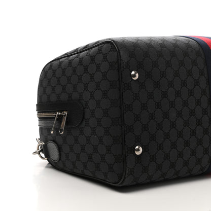 Gucci X BALENCIAGA BB Monogram Web Medium Ophidia Carry-On Duffle Bag Black 8 of 9