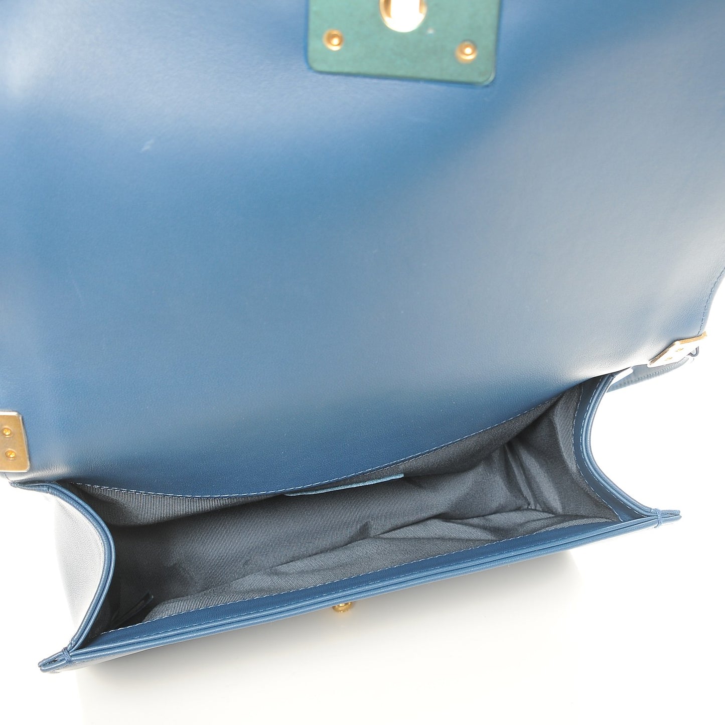 Lambskin Quilted Medium Boy Flap Blue