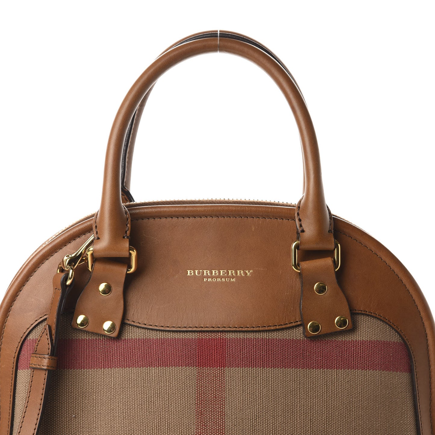 Canvas Mega Check Calfskin Medium Bloomsbury Saddle Brown