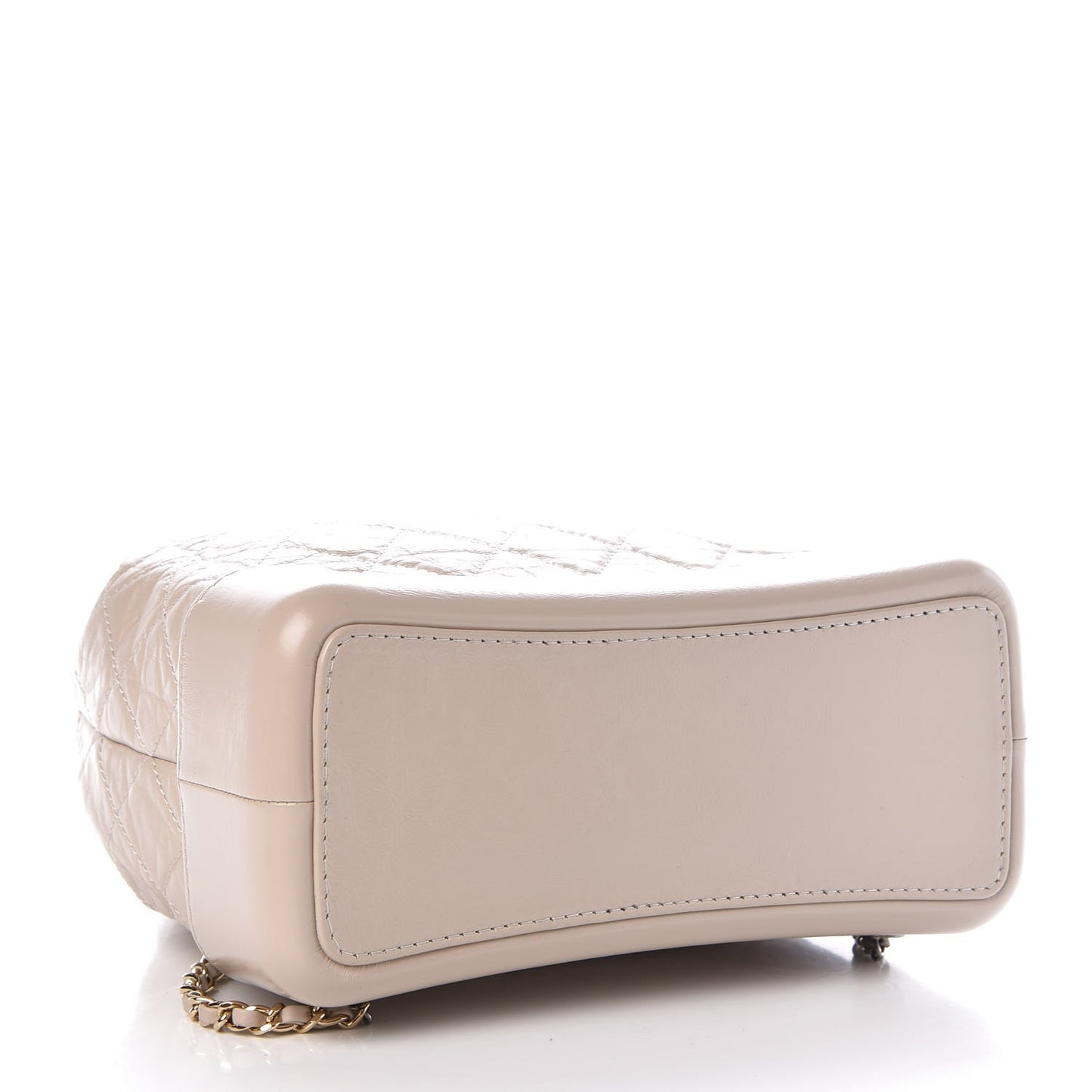 Aged Calfskin Quilted Gabrielle Backpack Beige