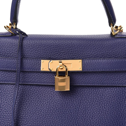 Hermes Taurillon Clemence Kelly Retourne 28 Bleu Encre 12 of 41