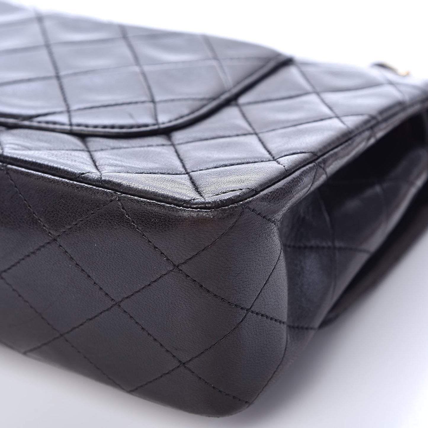Lambskin Quilted Medium Double Flap Black