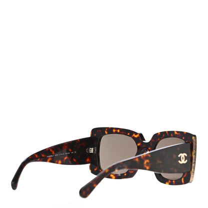Chanel Acetate Rectangle Sunglasses 5435 Tortoise 3 of 7