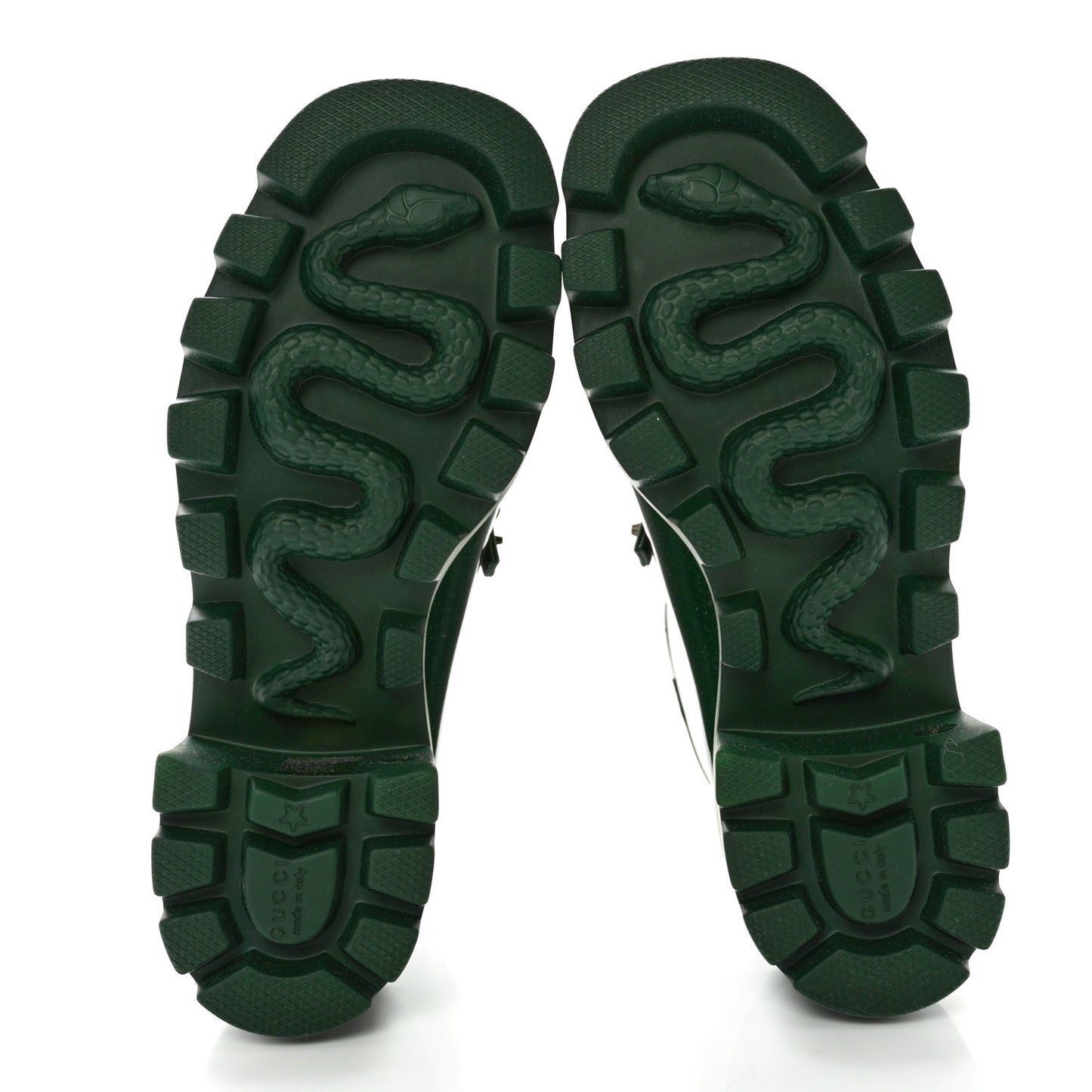 Rubber Womens Horsebit Ankle Boots 35 Vintage Green
