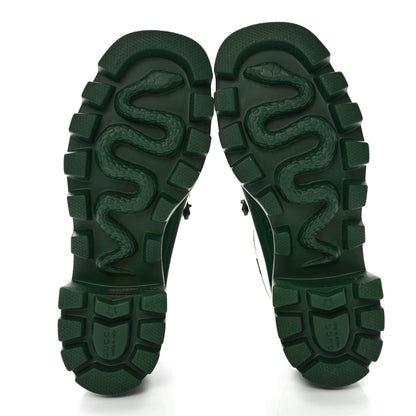 Gucci Rubber Womens Horsebit Ankle Boots 35 Vintage Green 5 of 12