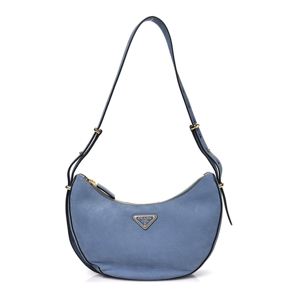 Prada Nubuck Small Arque Shoulder Bag Aviation Blue 1936266