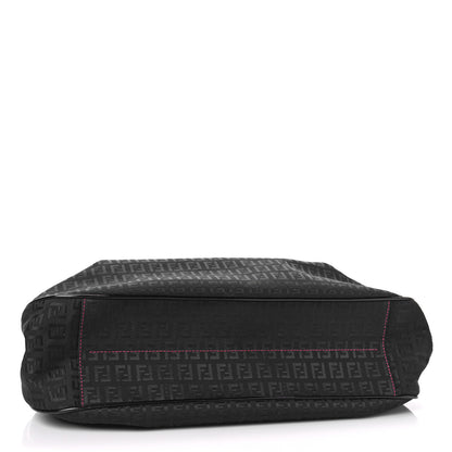 Fendi Zucchino Forever Shoulder Bag Black Pink 4 of 10