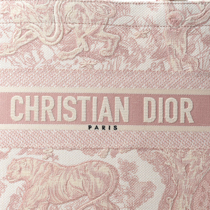 Christian Dior Canvas Embroidered Medium Dioriviera Toile De Jouy Book Tote Rose 10 of 10