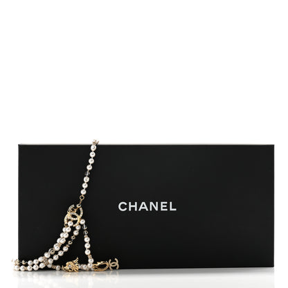 Chanel Pearl Crystal CC Dragon Chain Belt Gold White Ruthenium Grey 4 of 4