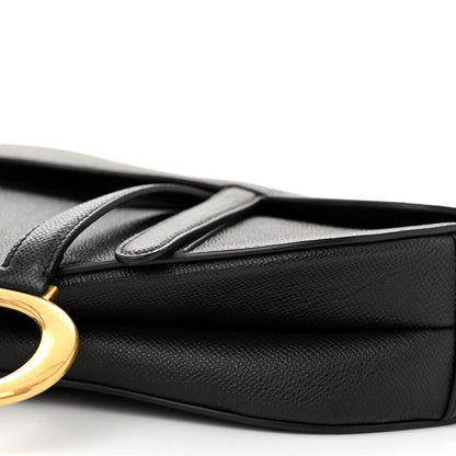 Christian Dior Grained Calfskin Saddle Bag Black 10 of 13