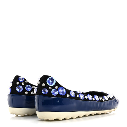 Miu Miu Patent Sequin Beaded Flats 35.5 Blue 5 of 10
