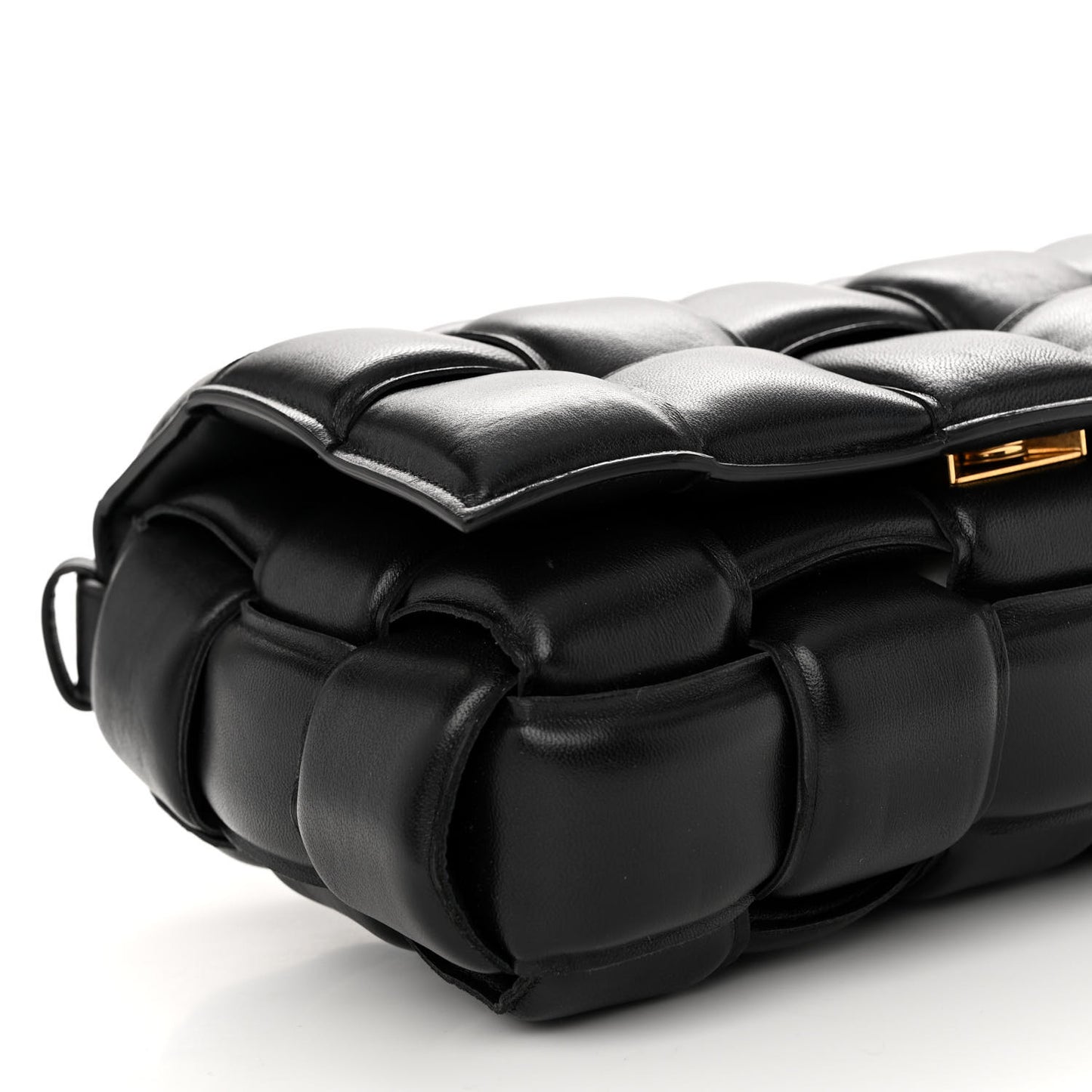 Nappa Maxi Intreccio Padded Cassette Crossbody Bag Black
