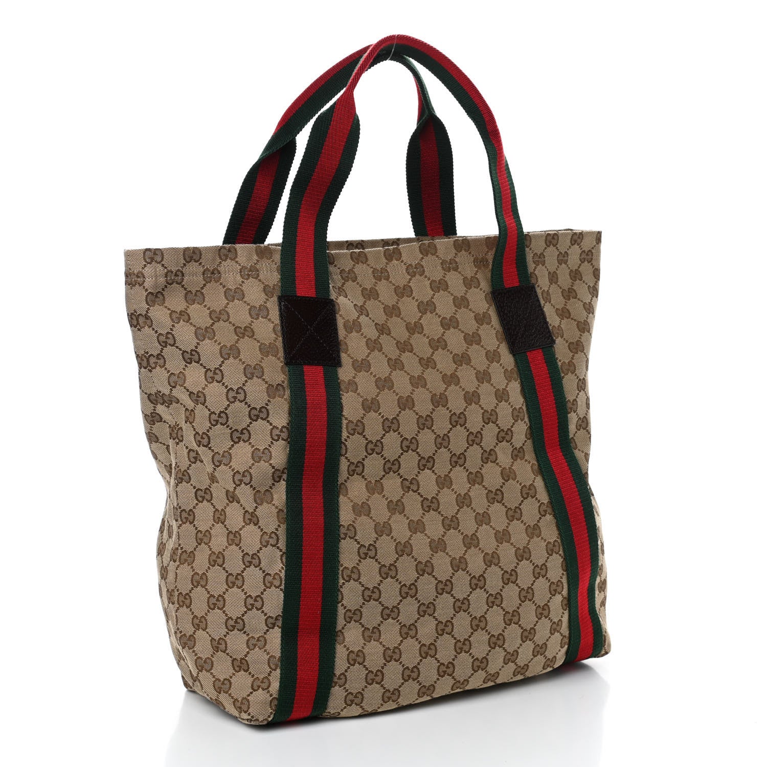 Gucci GG Monogram Medium Web Handle Vertical Tote Dark Brown 3 of 10