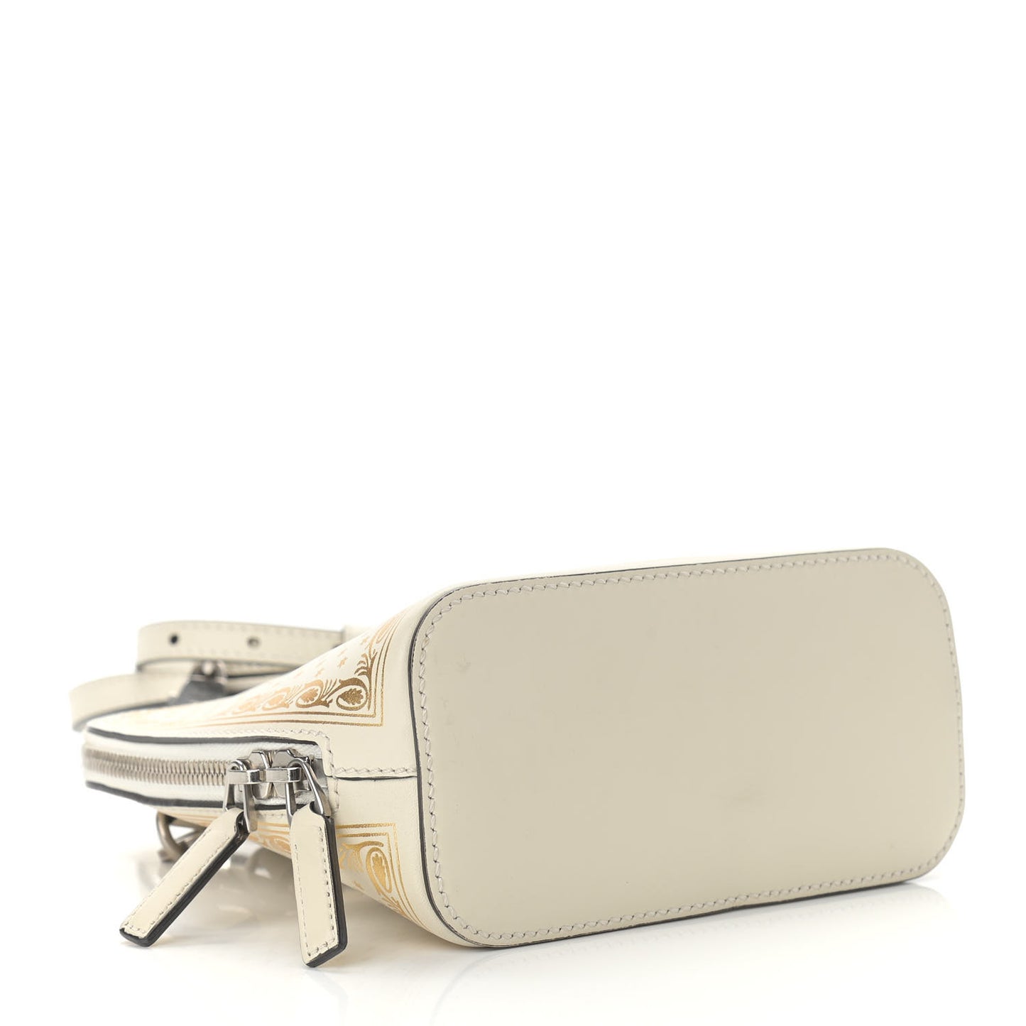 X SEGA Calfskin GUCCY Stars Mini Dome Shoulder Bag Mystic White Gold
